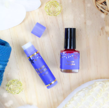 Coffret Boule de Noël Cosmétiques – Lait Corps, Crème Mains, Baume & Vernis | Parfum Vanille