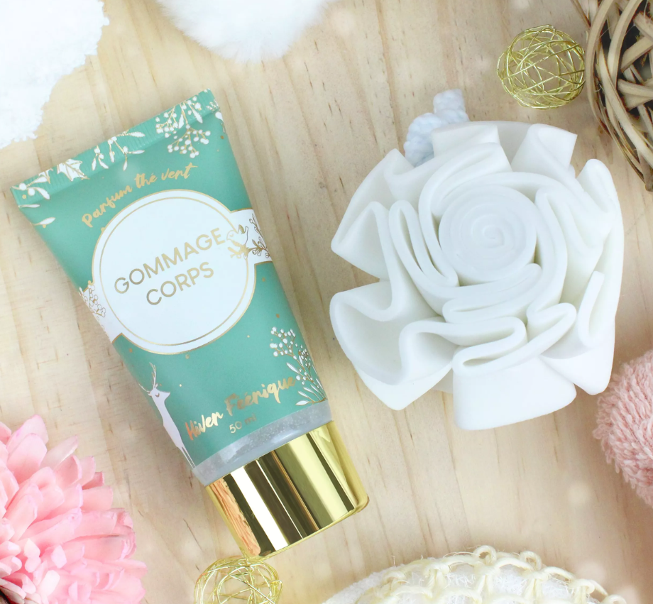 Coffret Cadeau Soins du Corps en Cage Dorée – Gel Douche, Lait & Gommage | Idée Cadeau Bien-Être