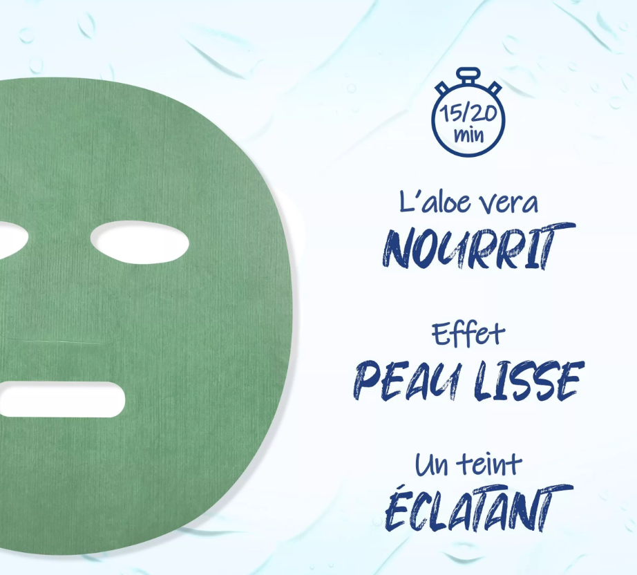 Masque Visage Tissu Aloe Vera – Hydratant & Apaisant | Soin Peau Douce